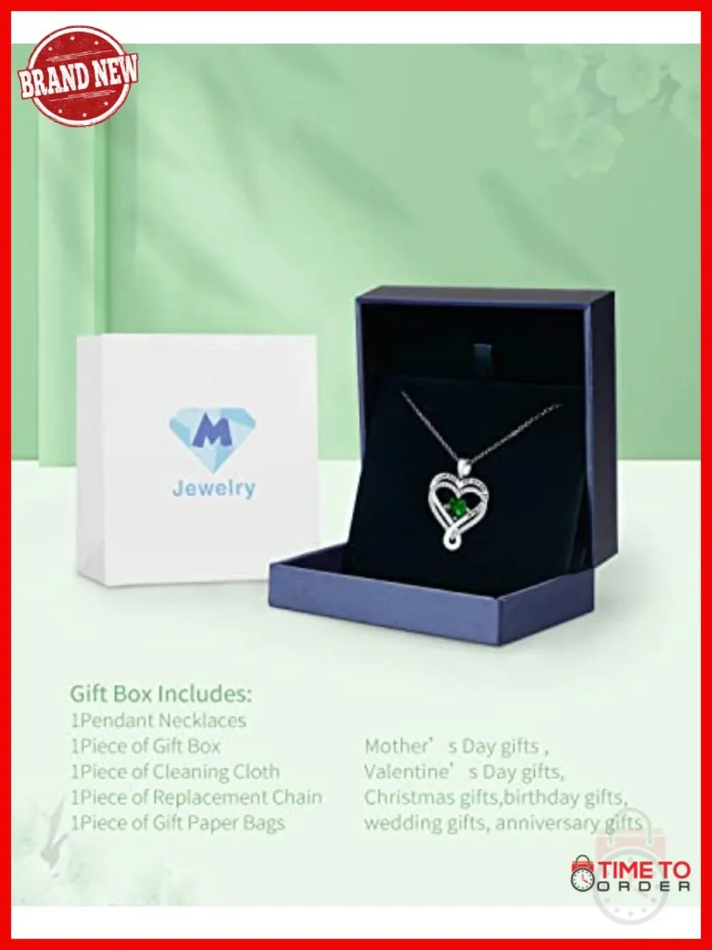Infinity Heart Birthstone I Love You Pendant Necklace 925 Sterling Silver 18K
